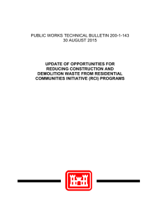 PUBLIC WORKS TECHNICAL BULLETIN 200-1-143 30 AUGUST 2015 UPDATE OF OPPORTUNITIES FOR