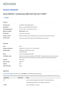 Anti-DECR1 antibody [8B1AD10] ab110287 Product datasheet 4 Images Overview