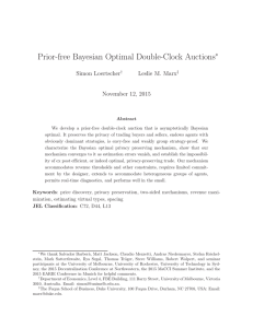 Prior-free Bayesian Optimal Double-Clock Auctions ∗ Simon Loertscher Leslie M. Marx