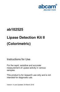 ab102525 Lipase Detection Kit II (Colorimetric) Instructions for Use