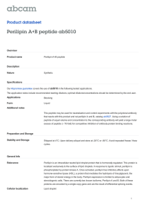 Perilipin A+B peptide ab5010 Product datasheet Overview Product name