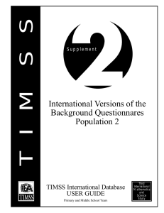 TIMSS International Versions of the Background Questionnares Population 2