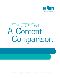 A Content Comparison The GED Test