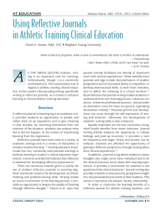 Using Reflective Journals in Athletic Training Clinical Education