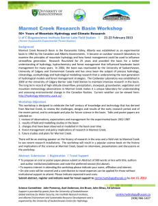 Marmot Creek Research Basin Workshop  21-22 February 2013