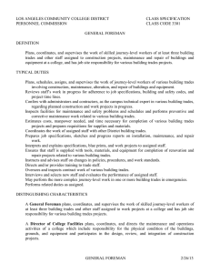 LOS ANGELES COMMUNITY COLLEGE DISTRICT CLASS SPECIFICATION PERSONNEL COMMISSION CLASS CODE 3301