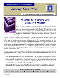 Strictly Classified  Adaptability: Changing your Behavior &amp; Mindset