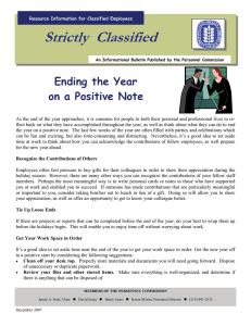 Strictly  Classified  Ending the Year on a Positive Note