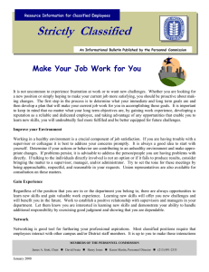 Strictly  Classified  Make Your Job Work for You