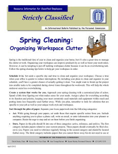 Strictly Classified  Spring Cleaning: Organizing Workspace Clutter