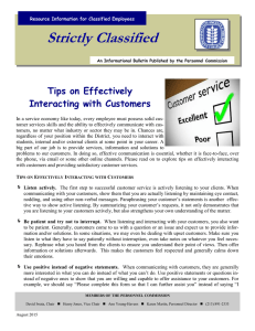 Strictly Classified  Tips on Effectively Interacting with Customers