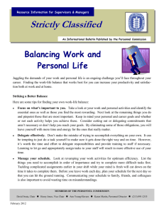 Strictly Classified  Balancing Work and Personal Life