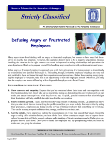 Strictly Classified  Defusing Angry or Frustrated Employees