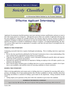 Strictly  Classified  Effective Applicant Interviewing