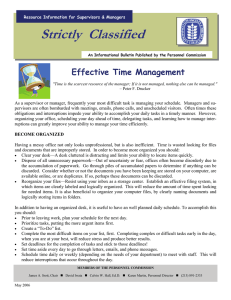 Strictly  Classified  Effective Time Management