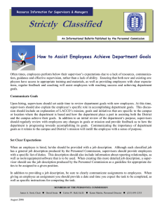 Strictly  Classified  How to Assist Employees Achieve Department Goals