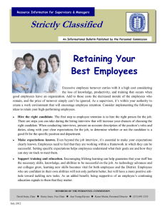 Strictly Classified  Retaining Your Best Employees