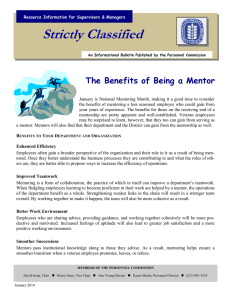 Strictly Classified  The Benefits of Being a Mentor