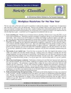 Strictly  Classified  Workplace Resolutions for the New Year