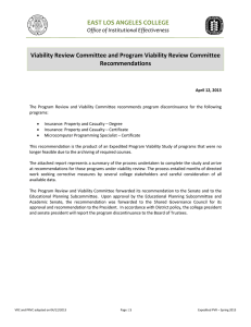 Viability Review Committee and Program Viability Review Committee  Recommendations  EAST LOS ANGELES COLLEGE Office of Institutional Effectiveness