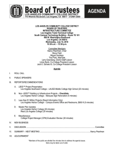 LOS ANGELES COMMUNITY COLLEGE DISTRICT BOARD OF TRUSTEES INFRASTRUCTURE COMMITTEE