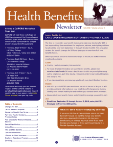 Health Benefits Newsletter JLMBC Attend a CalPERS Workshop