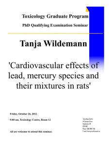 Tanja Wildemann  'Cardiovascular effects of lead, mercury species and