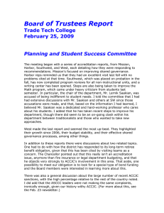 of Trustees Report Board Trade Tech College February 25, 2009