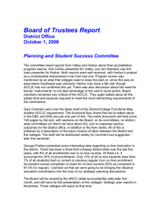Board of Trustees Report District Office October 1, 2008