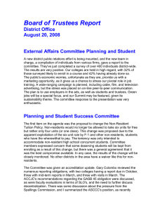 Board of Trustees Report District Office August 20, 2008