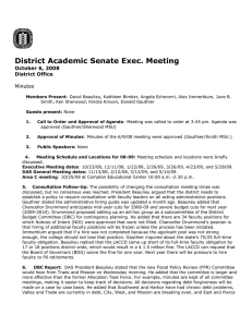 District Academic Senate Exec. Meeting October 6, 2008 District Office