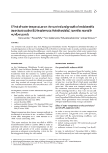 25 Effect of water temperature on the survival and growth of... outdoor ponds Holothuria scabra