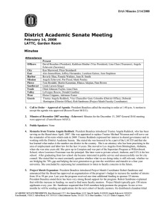 District Academic Senate Meeting DAS Minutes 2/14/2008 February 14, 2008