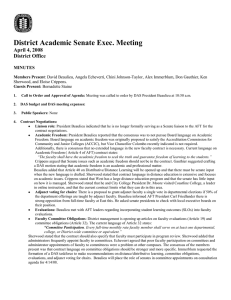 District Academic Senate Exec. Meeting April 4, 2008 District Office