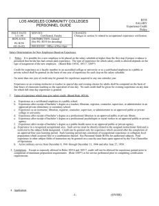 LOS ANGELES COMMUNITY COLLEGES PERSONNEL GUIDE B358 SALARY