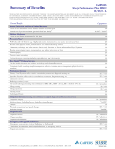 Summary of Benefits CalPERS Sharp Performance Plus HMO 15/15/0 - L