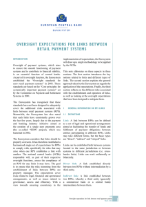 OVERSIGHT E XPECTATIONS FOR LINKS BET WEEN RETAIL PAYMENT SYSTEMS