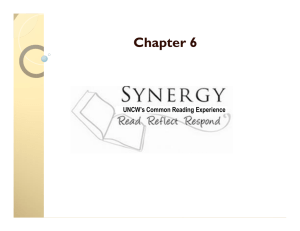 Chapter 6 UNCW’s Common Reading Experience