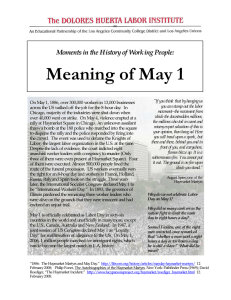 Meaning of May 1 Moments in the History of Working People: