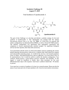 Synthetic Challenge #8 August 27, 2015  Total Synthesis of Lipodiscamide A
