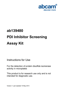 ab139480 PDI Inhibitor Screening Assay Kit Instructions for Use