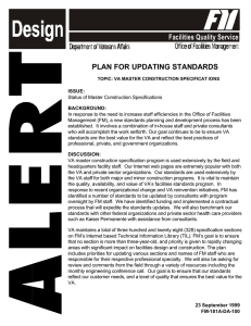 Facilities Quality Service  PLAN FOR UPDATING STANDARDS