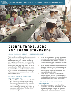 GLOBAL TRADE, JOBS AND LABOR STANDARDS