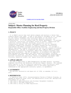 Subject: Master Planning for Real Property NASA Policy Directive
