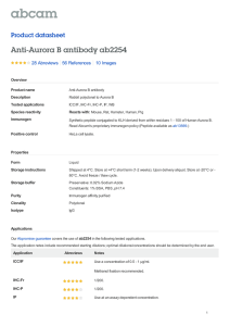Anti-Aurora B antibody ab2254 Product datasheet 28 Abreviews 10 Images