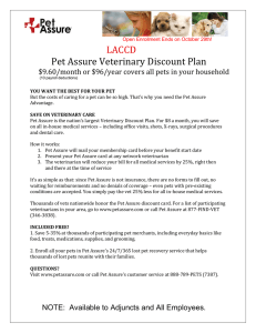 LACCD Pet Assure Veterinary Discount Plan