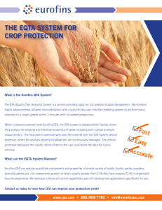 THE EQTA SYSTEM FOR CROP PROTECTION www.eurofinsus.com