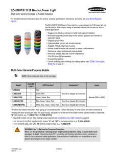 EZ-LIGHT® TL50 Beacon Tower Light  Multi-Color General-Purpose or Audible Indicators
