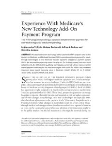 Experience With Medicare’s New Technology Add-On Payment Program