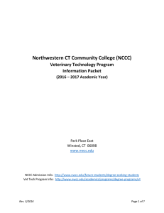 Northwestern CT Community College (NCCC) Veterinary Technology Program Information Packet